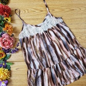 Lily White Dyed Lace Detail Peplum Top